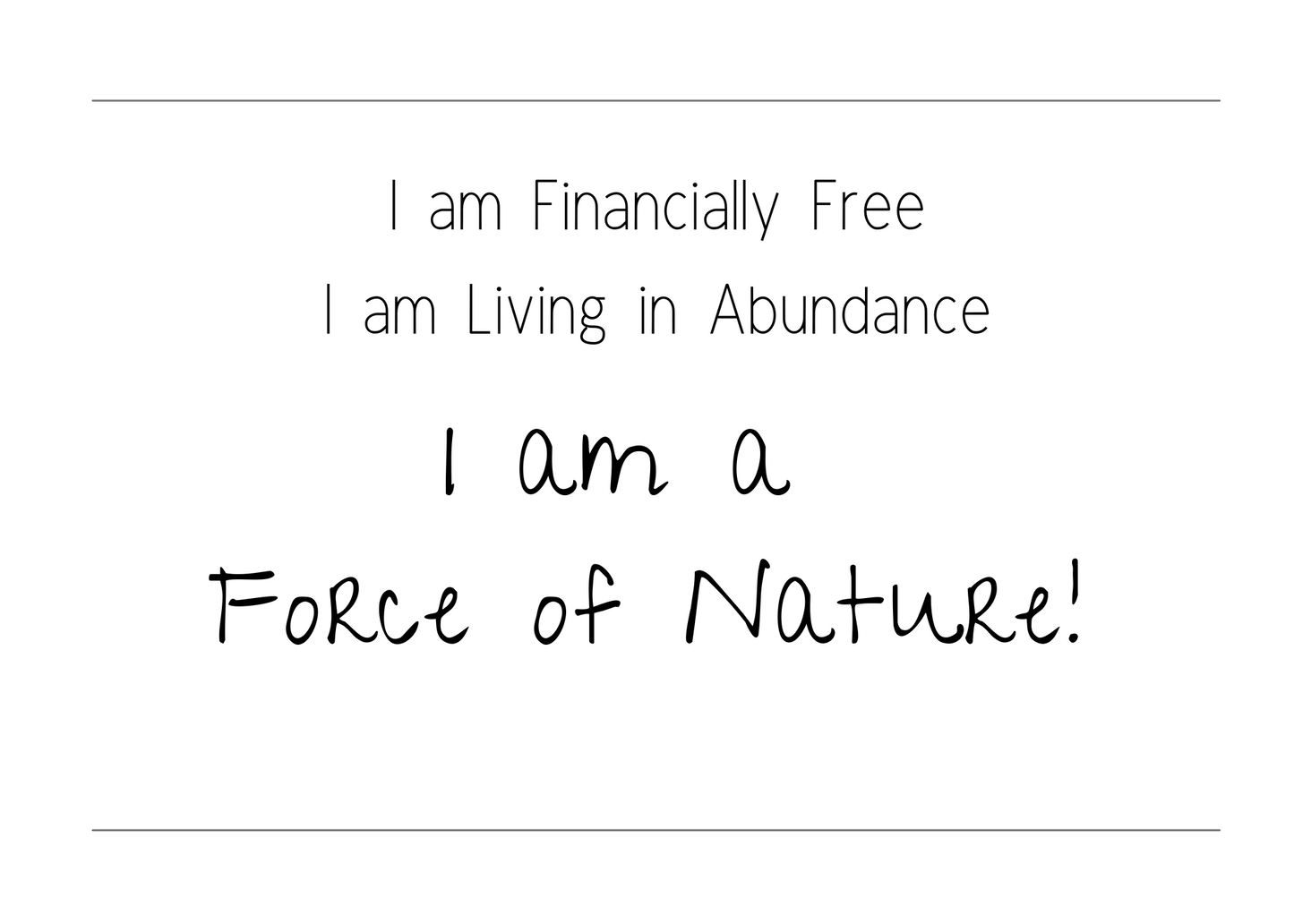 Financially Free Abundance 7x5 card